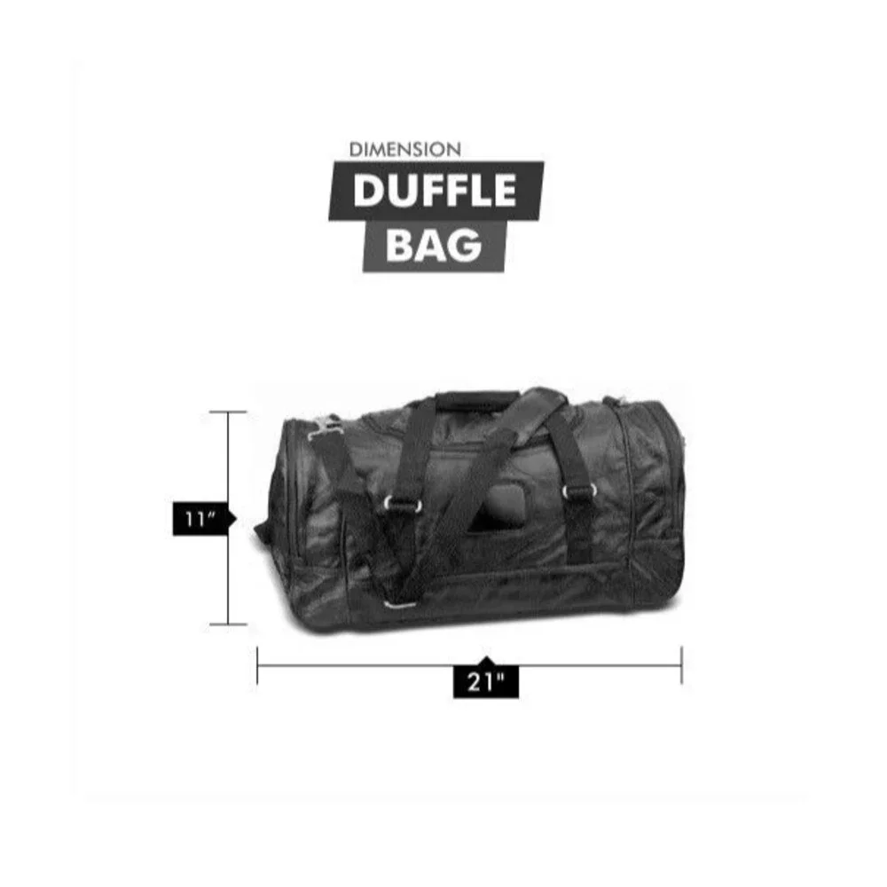 Genuine Mosaic Leather Travel Duffel Bag Luggage Black 21